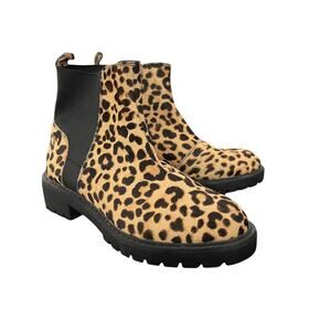 Steve Madden Gliding Leopard Calf Hair Chelsea Boot Size 7